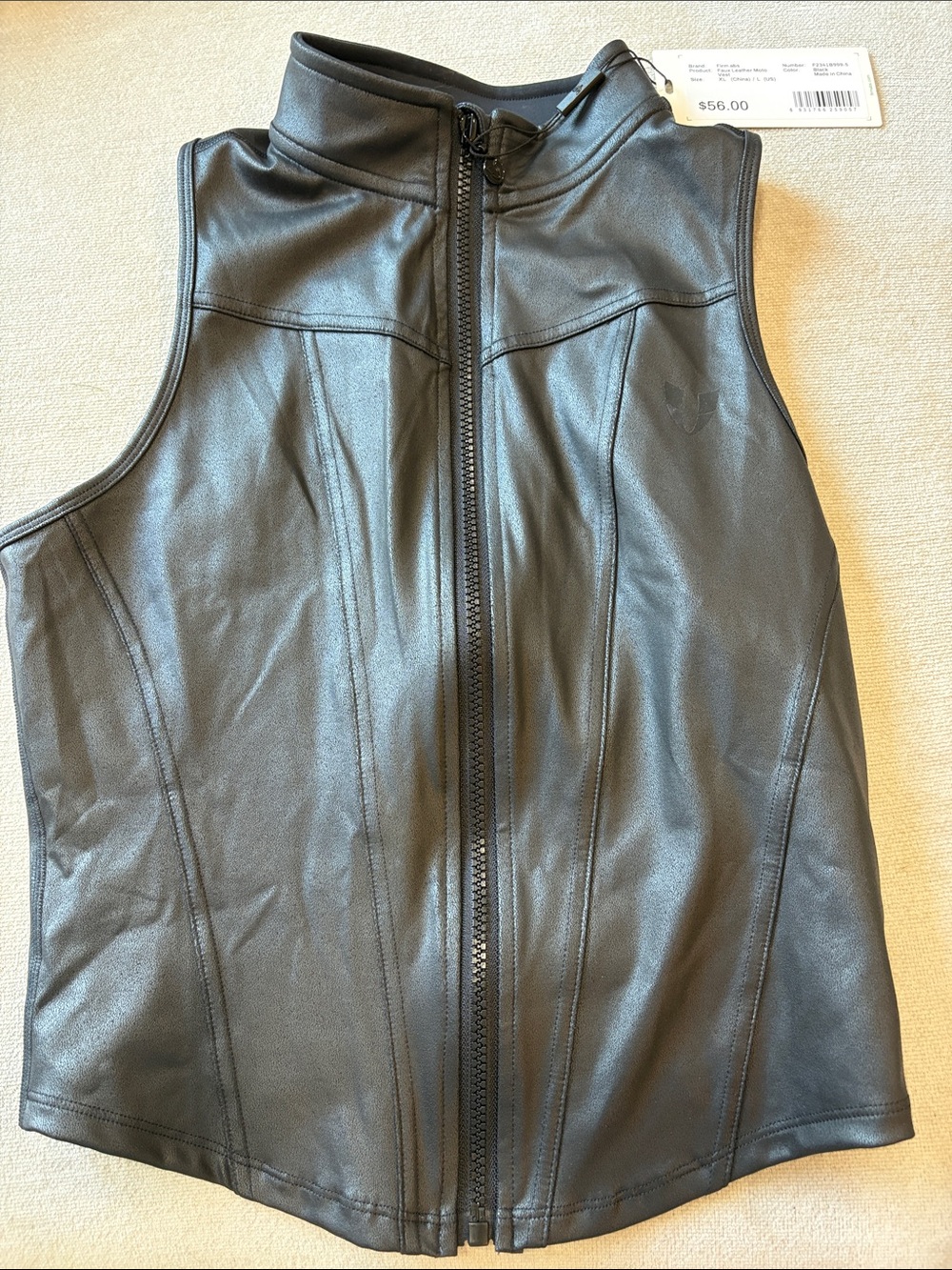 Firmabs Race Queen Faux Leather Moto Vest